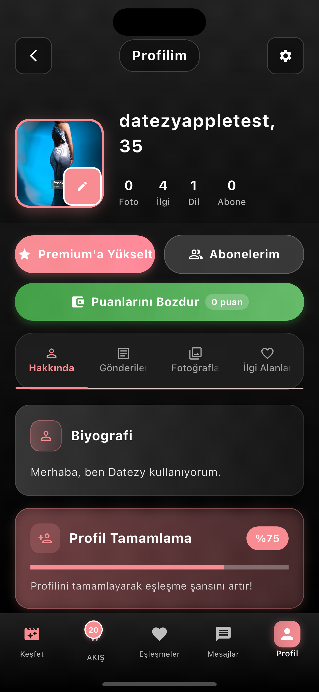 Profil Ekranı
